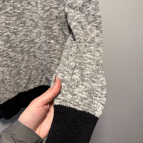 LL Bean Signature Cotton Linen Summer Cowl Neck Sweater Black Marl Large - Picture 3 of 5